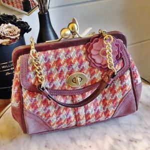 Tweed vintage coach bag clutch